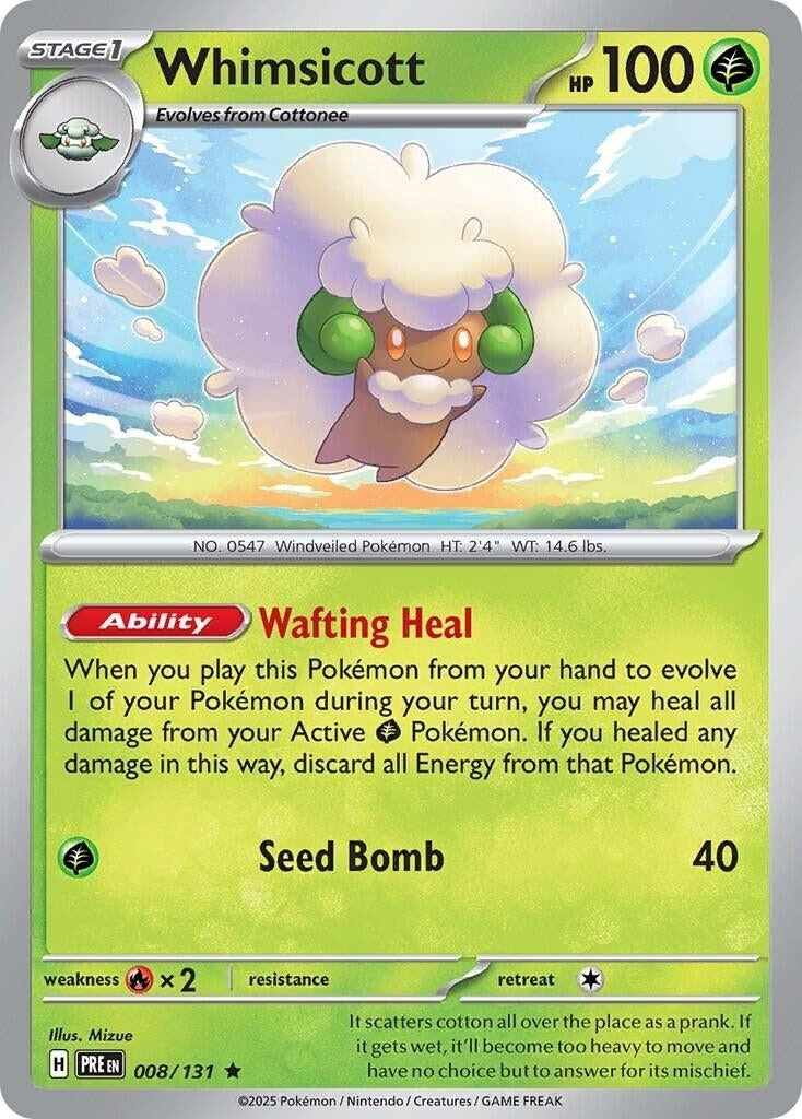 Image for Whimsicott (SV: Prismatic Evolutions) (008/131) - Pokemon