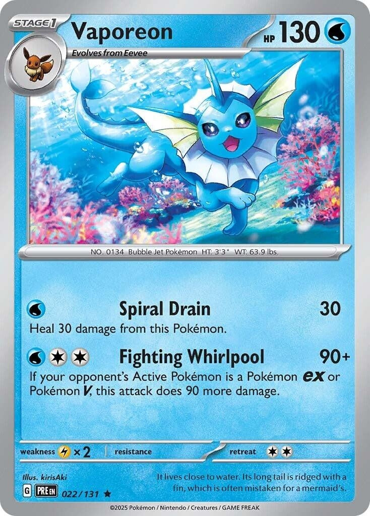 Image for Vaporeon (SV: Prismatic Evolutions) (022/131) - Pokemon