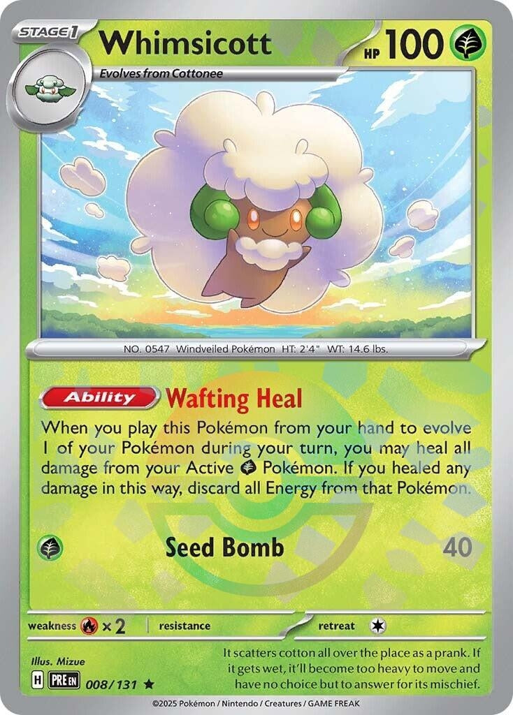 Image for Whimsicott (Poke Ball Pattern) (SV: Prismatic Evolutions) (008/131) - Pokemon
