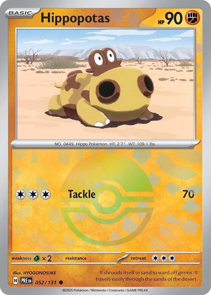 Image for Hippopotas (Poke Ball Pattern) (SV: Prismatic Evolutions) (052/131) - Pokemon