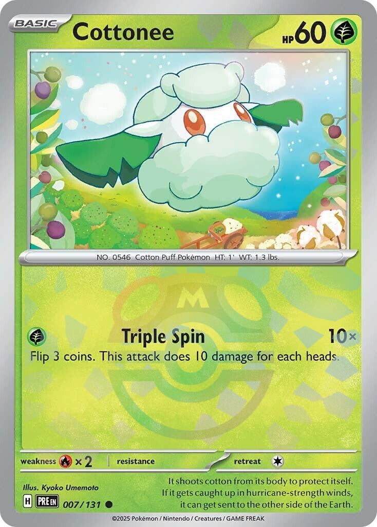 Image for Cottonee (Master Ball Pattern) (SV: Prismatic Evolutions) (007/131) - Pokemon