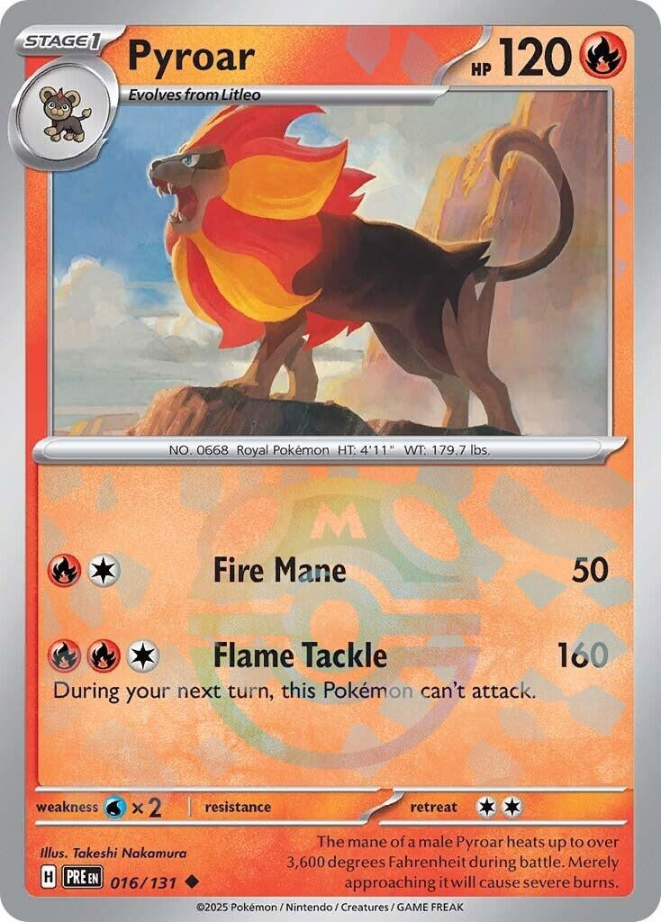 Image for Pyroar (Master Ball Pattern) (SV: Prismatic Evolutions) (016/131) - Pokemon