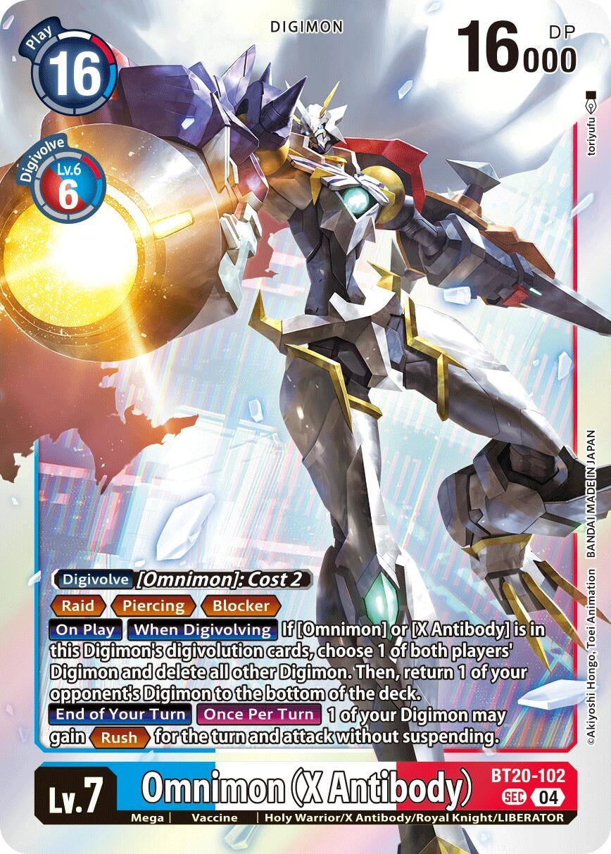 Image for Omnimon (X Antibody) (BT19-20) (BT20-102 SEC) - Digimon Card Game
