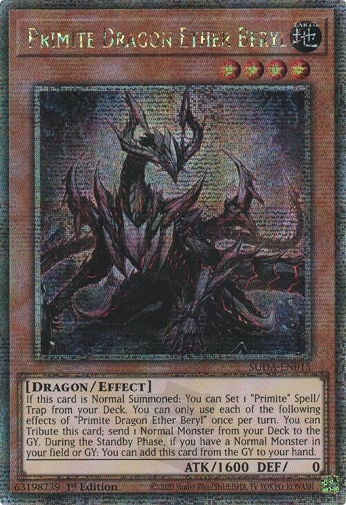 Image for Primite Dragon Ether Beryl (Quarter Century Secret Rare) (Supreme Darkness) (SUDA-EN015) - YuGiOh