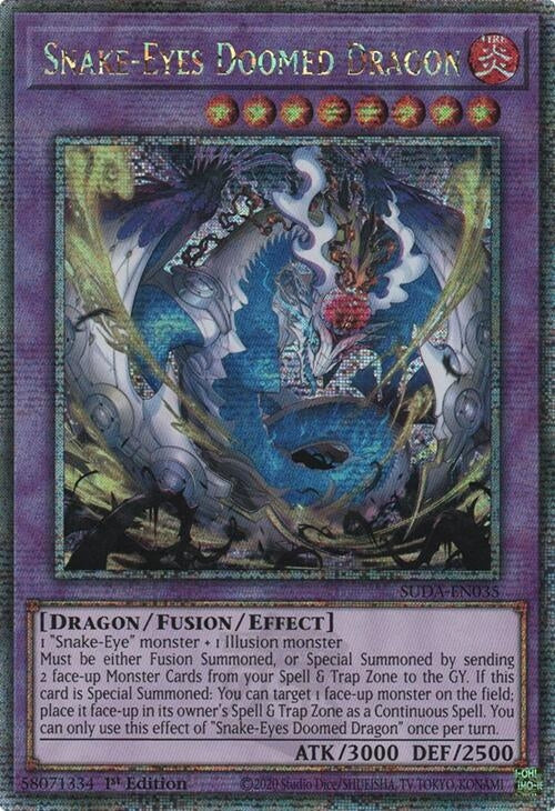 Image for Snake-Eyes Doomed Dragon (Quarter Century Secret Rare) (Supreme Darkness) (SUDA-EN035) - YuGiOh