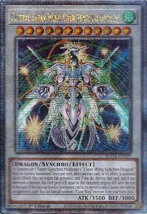 Image for Crystal Clear Wing Over Synchro Dragon (Quarter Century Secret Rare) (Supreme Darkness) (SUDA-EN039) - YuGiOh