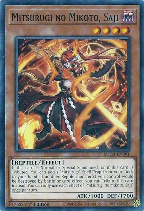 Image for Mitsurugi no Mikoto, Saji (Supreme Darkness) (SUDA-EN091) - YuGiOh