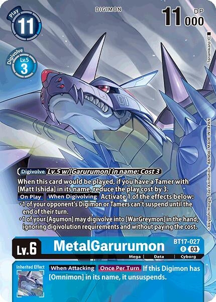 Image for MetalGarurumon (Omnimon Binder Set) (BT17) (BT17-027 R) - Digimon Card Game