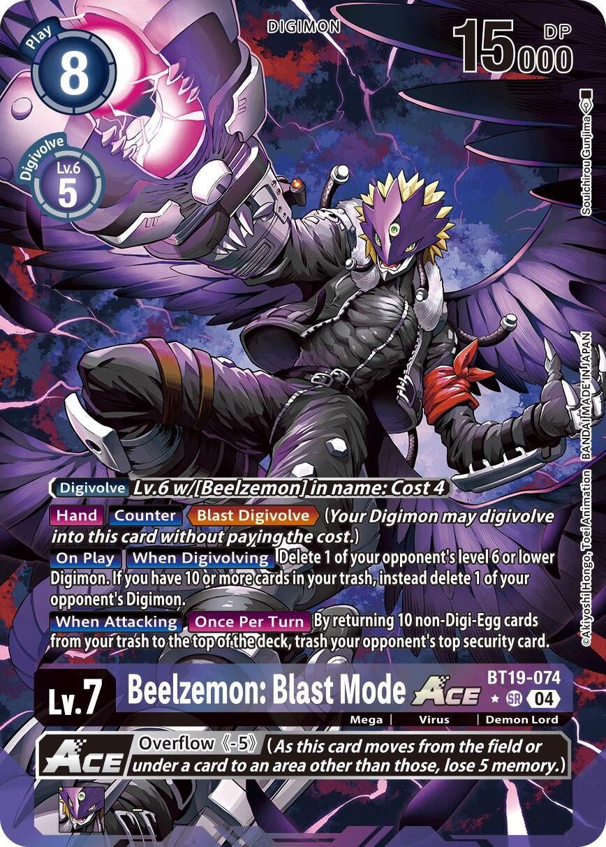 Image for Beelzemon: Blast Mode ACE (Alternate Art) (BT19-20) (BT19-074 SR) - Digimon Card Game
