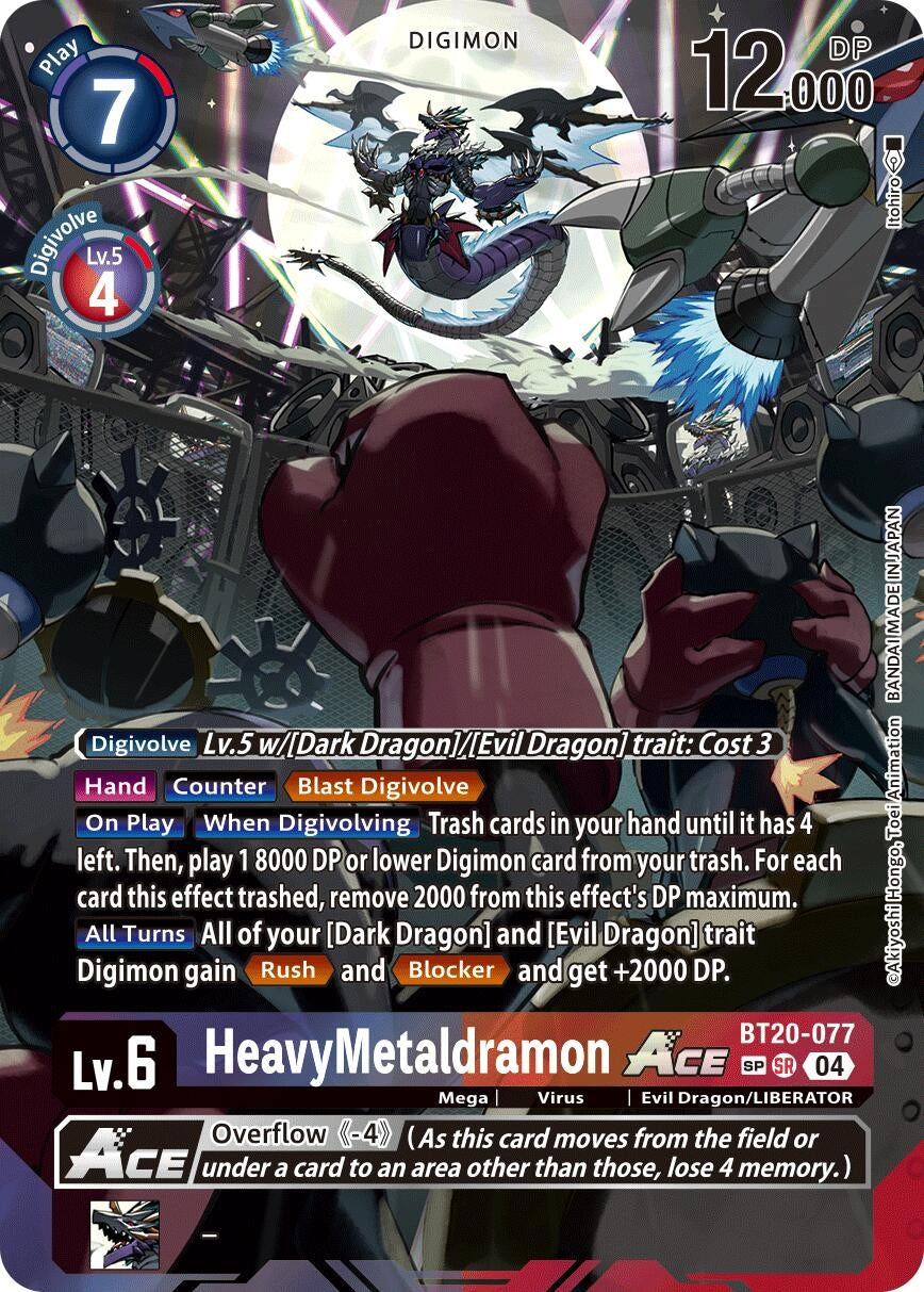Image for HeavyMetaldramon ACE (Textured) (BT19-20) (BT20-077 SR) - Digimon Card Game
