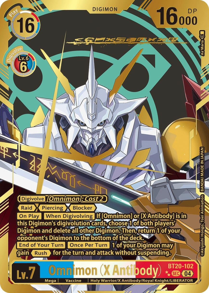 Image for Omnimon (X Antibody) (Textured) (BT19-20) (BT20-102 SEC) - Digimon Card Game