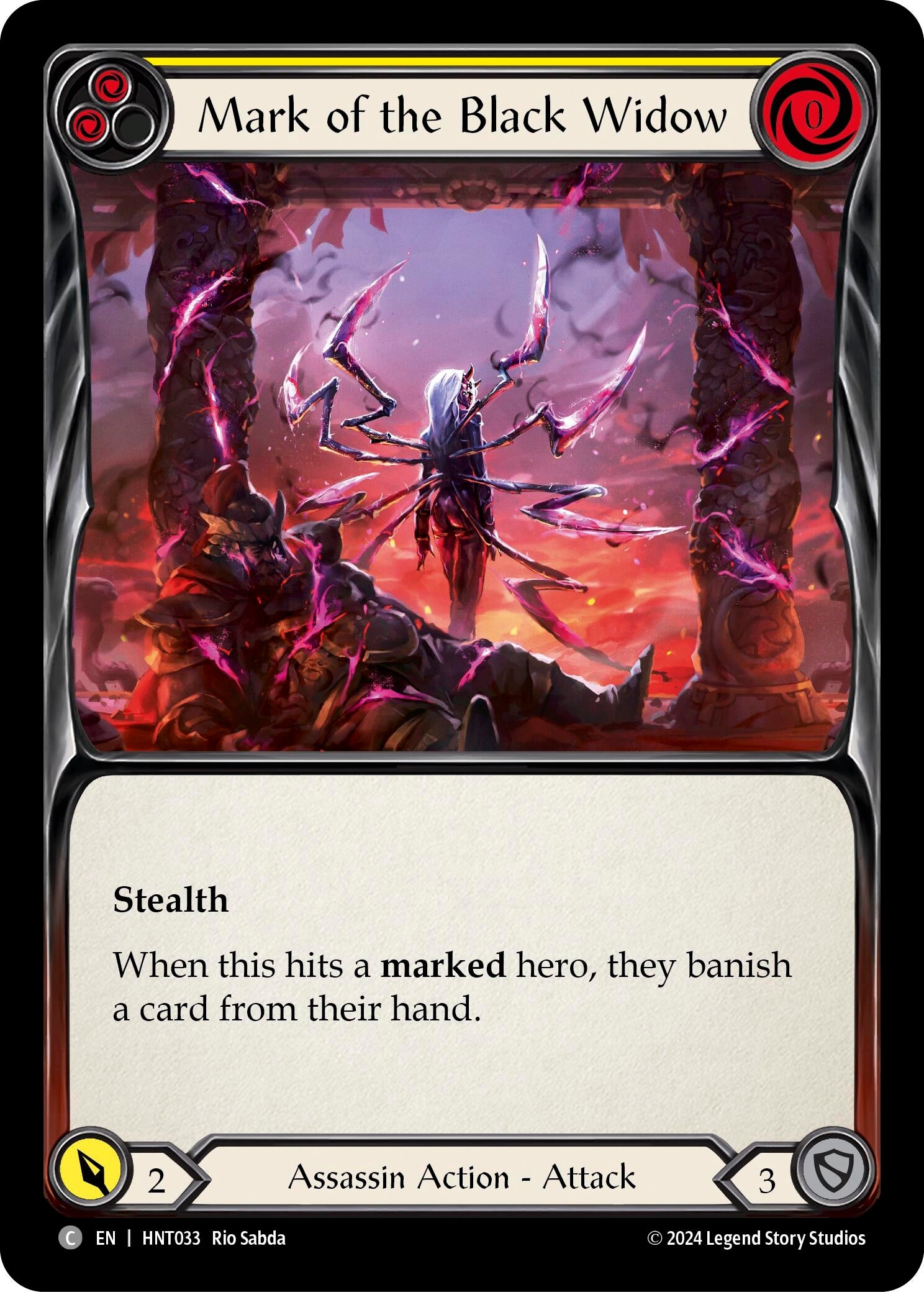 Image for Mark of the Black Widow (Yellow) (The Hunted) (HNT033) - Flesh and Blood TCG