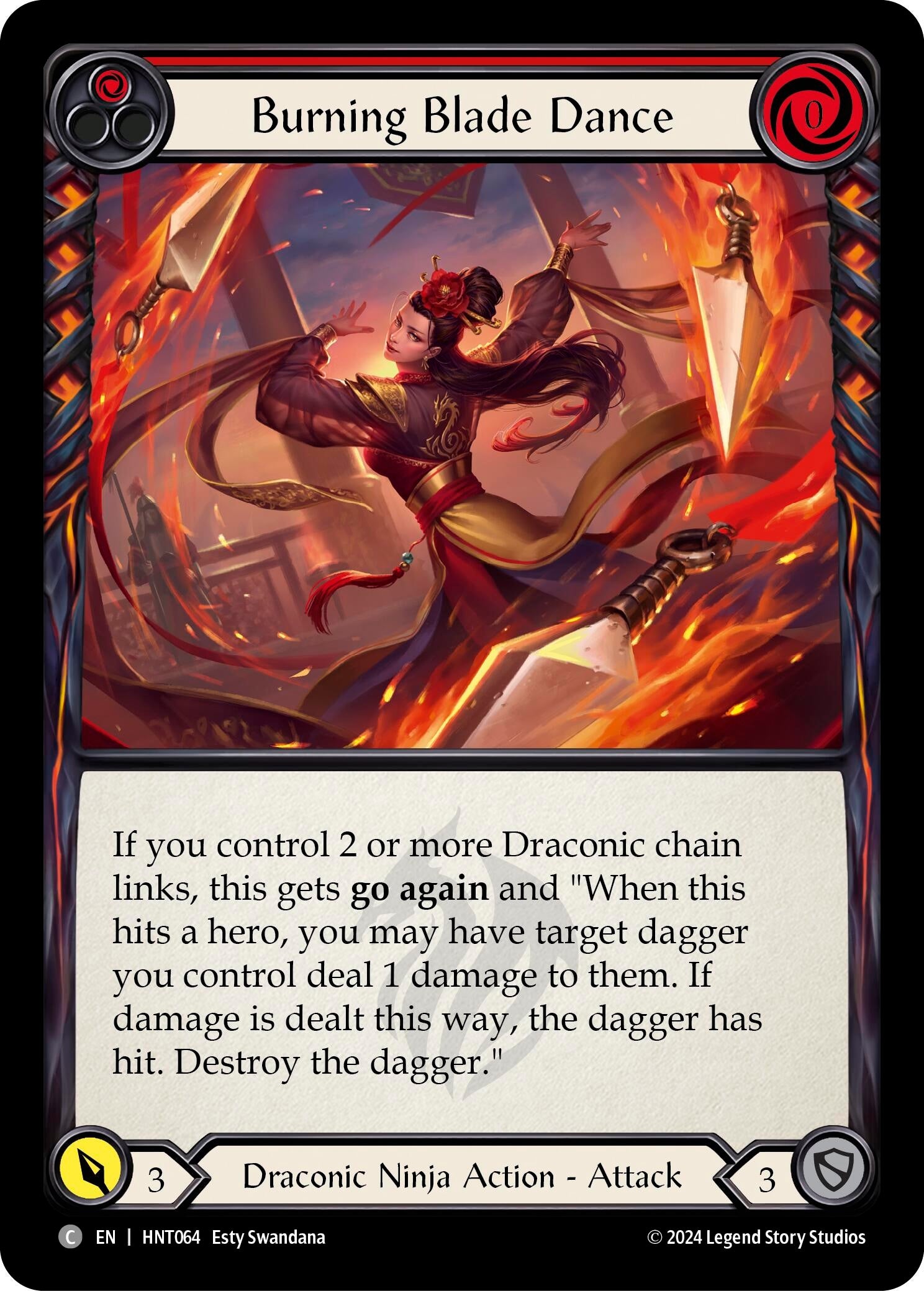 Image for Burning Blade Dance (Red) (The Hunted) (HNT064) - Flesh and Blood TCG