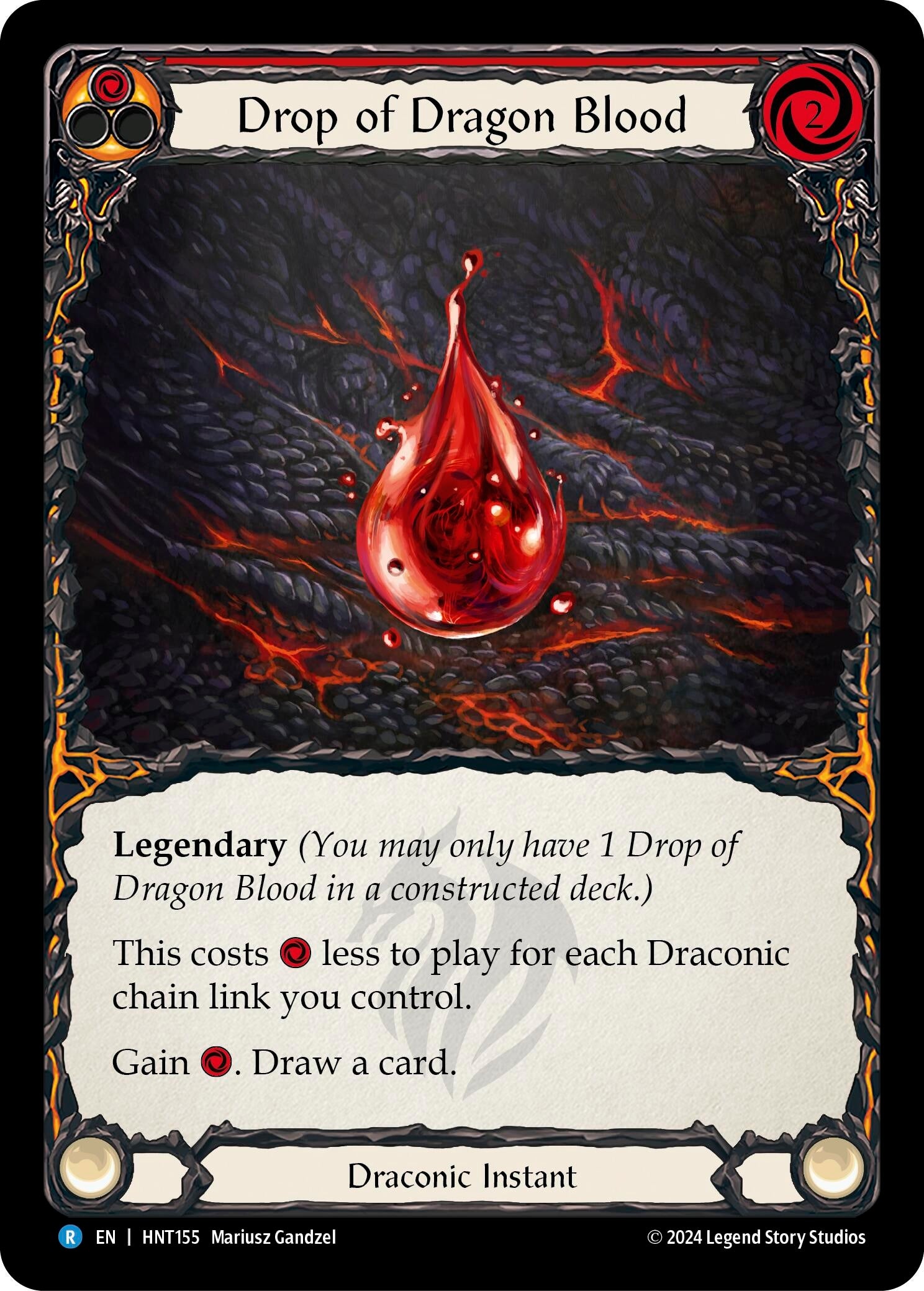 Image for Drop of Dragon Blood (Red) (The Hunted) (HNT155) - Flesh and Blood TCG