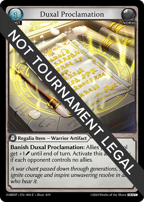 Image for Duxal Proclamation (Mortal Ambition Draft Pack) (006) - Grand Archive TCG