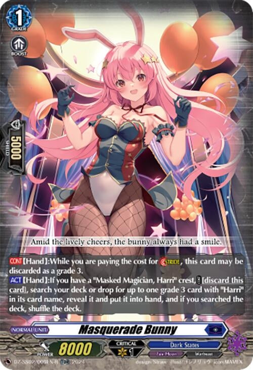 Image for Masquerade Bunny (TDR) (DZ-SS02: Stride Deckset -Harri-) (DZ-SS02/009EN-R) - Cardfight Vanguard