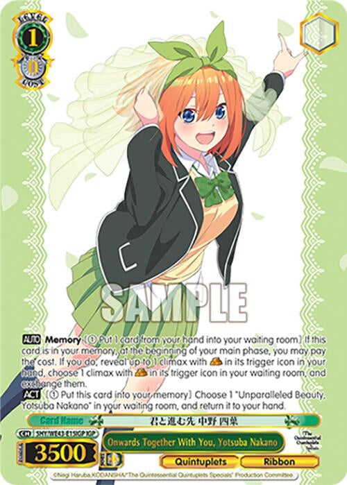 Image for Onwards Together With You, Yotsuba Nakano (IGP) (The Quintessential Quintuplets Specials Premium Booster) (5HY/WE43-E15IGP IGP) - Weiss Schwarz