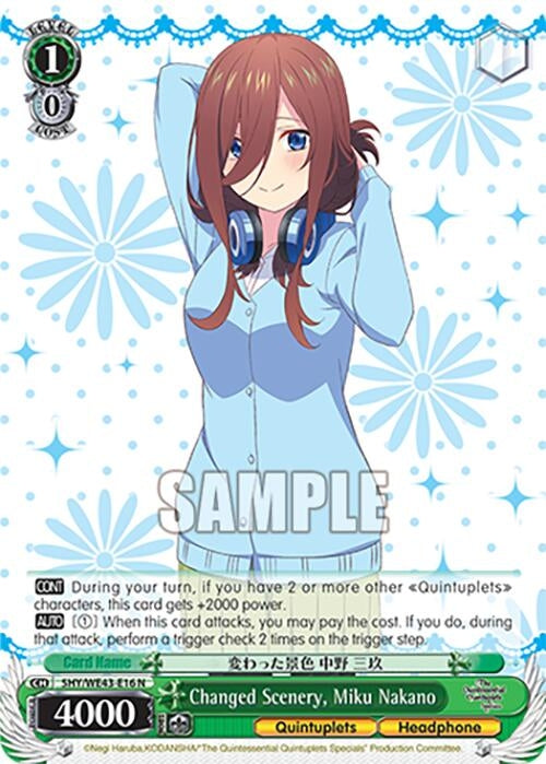 Image for Changed Scenery, Miku Nakano (The Quintessential Quintuplets Specials Premium Booster) (5HY/WE43-E16 N) - Weiss Schwarz