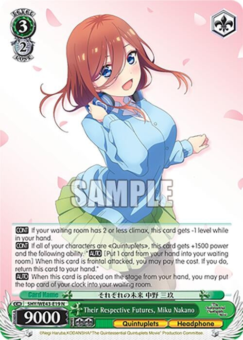 Image for Their Respective Futures, Miku Nakano (The Quintessential Quintuplets Specials Premium Booster) (5HY/WE43-E19 N) - Weiss Schwarz