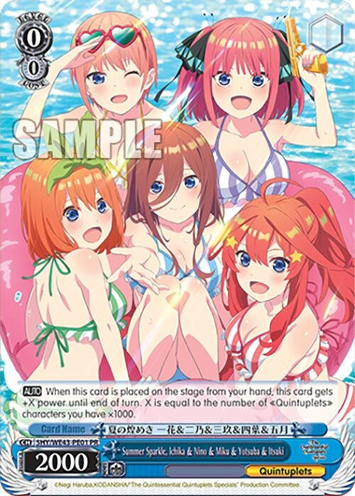 Image for Summer Sparkle, Ichika & Nino & Miku & Yotsuba & Itsuki (PR) (The Quintessential Quintuplets Specials Premium Booster) (5HY/WE43-PE01 PR) - Weiss Schwarz