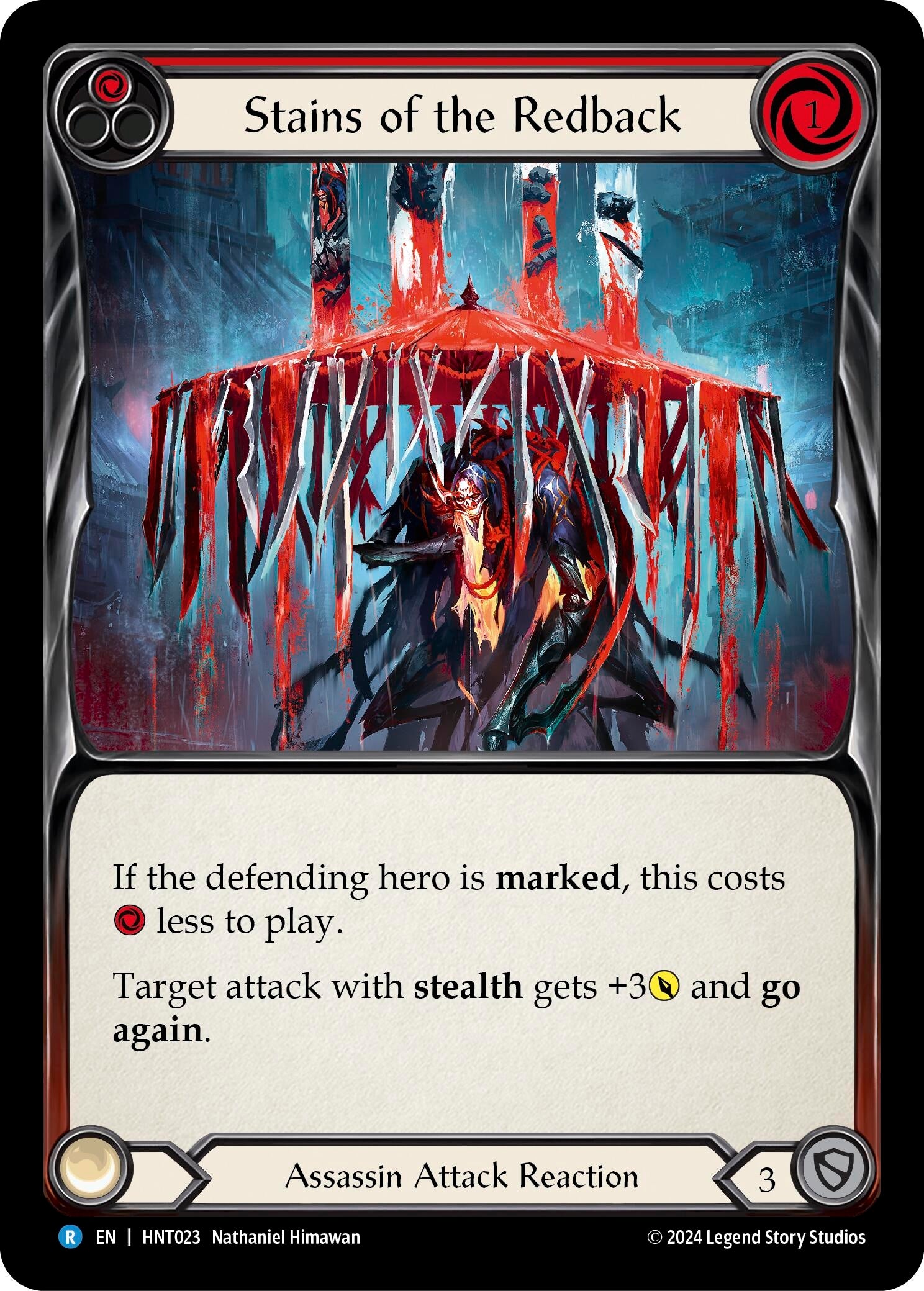 Image for Stains of the Redback (Red) (The Hunted) (HNT023) - Flesh and Blood TCG