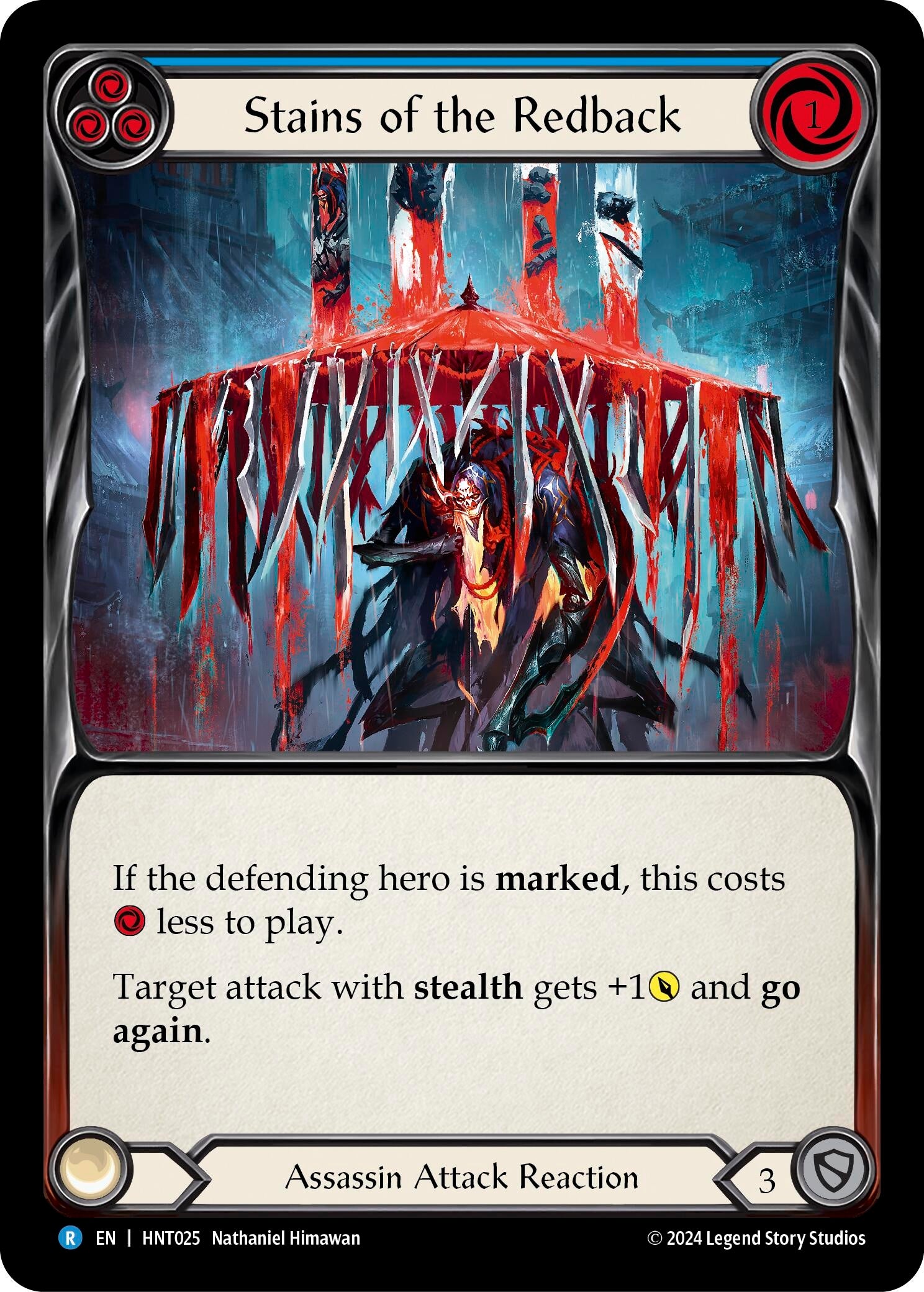 Image for Stains of the Redback (Blue) (The Hunted) (HNT025) - Flesh and Blood TCG
