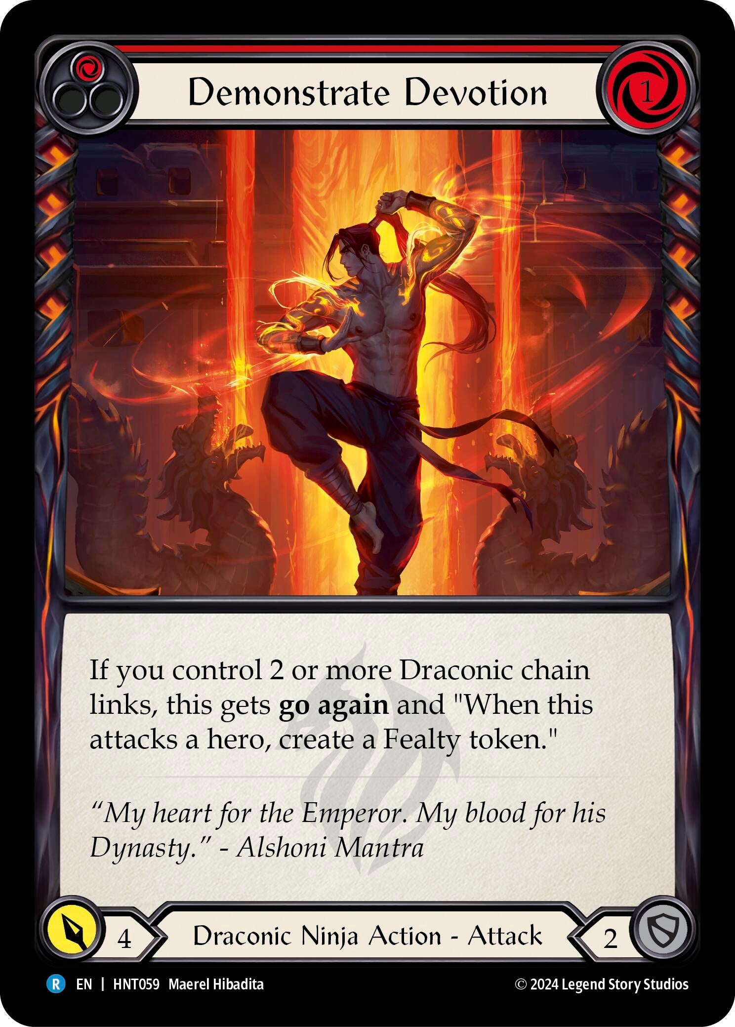 Image for Demonstrate Devotion (Red) (The Hunted) (HNT059) - Flesh and Blood TCG
