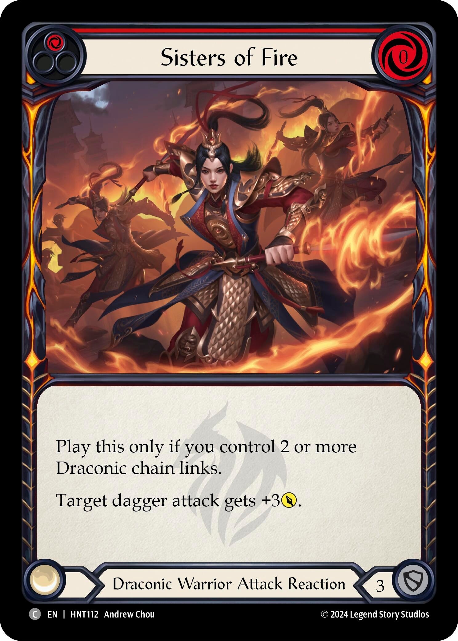 Image for Sisters of Fire (Red) (The Hunted) (HNT112) - Flesh and Blood TCG