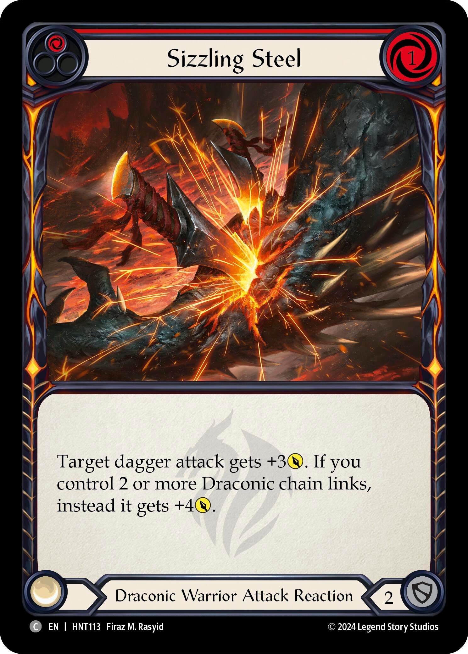 Image for Sizzling Steel (Red) (The Hunted) (HNT113) - Flesh and Blood TCG