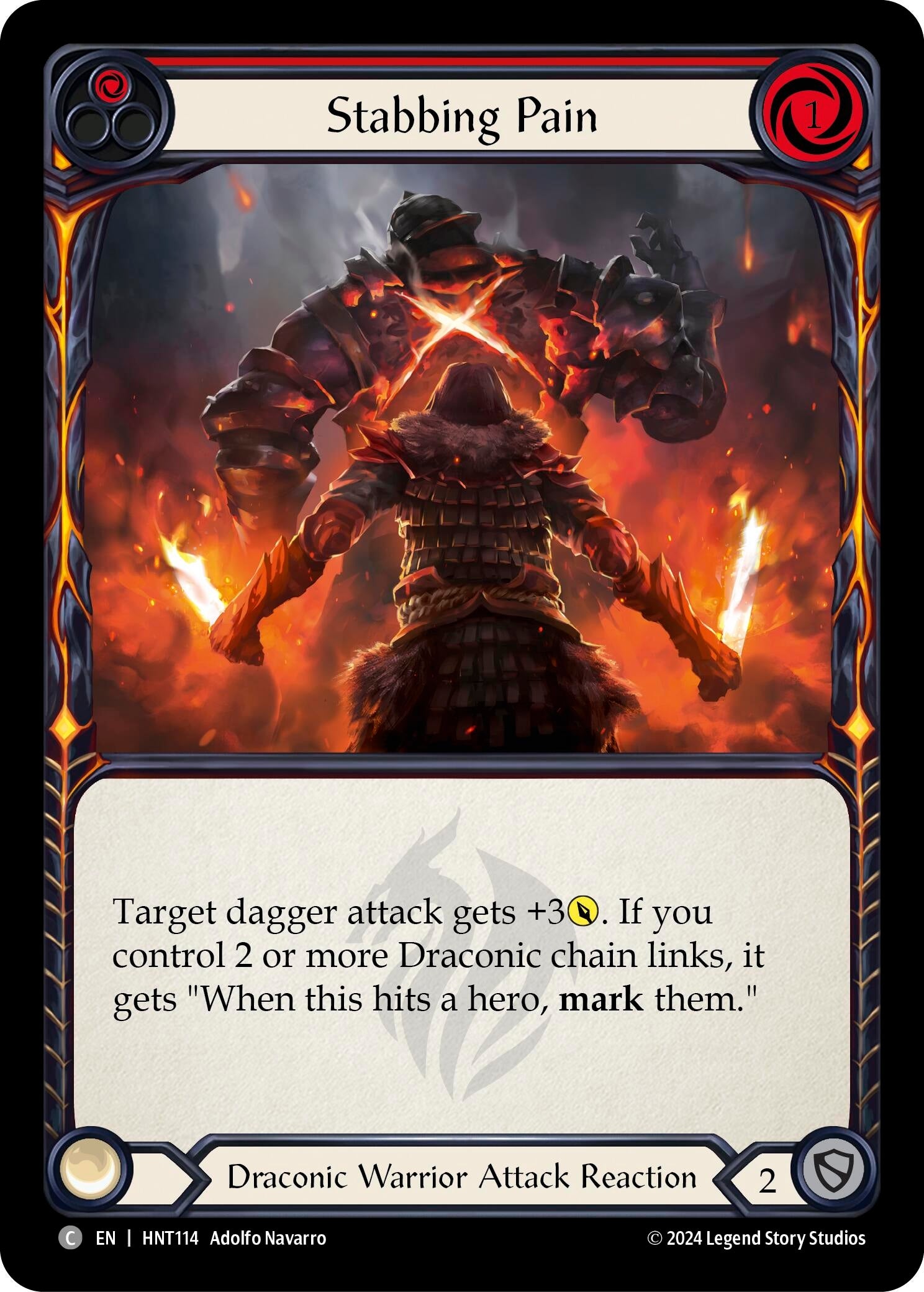 Image for Stabbing Pain (Red) (The Hunted) (HNT114) - Flesh and Blood TCG