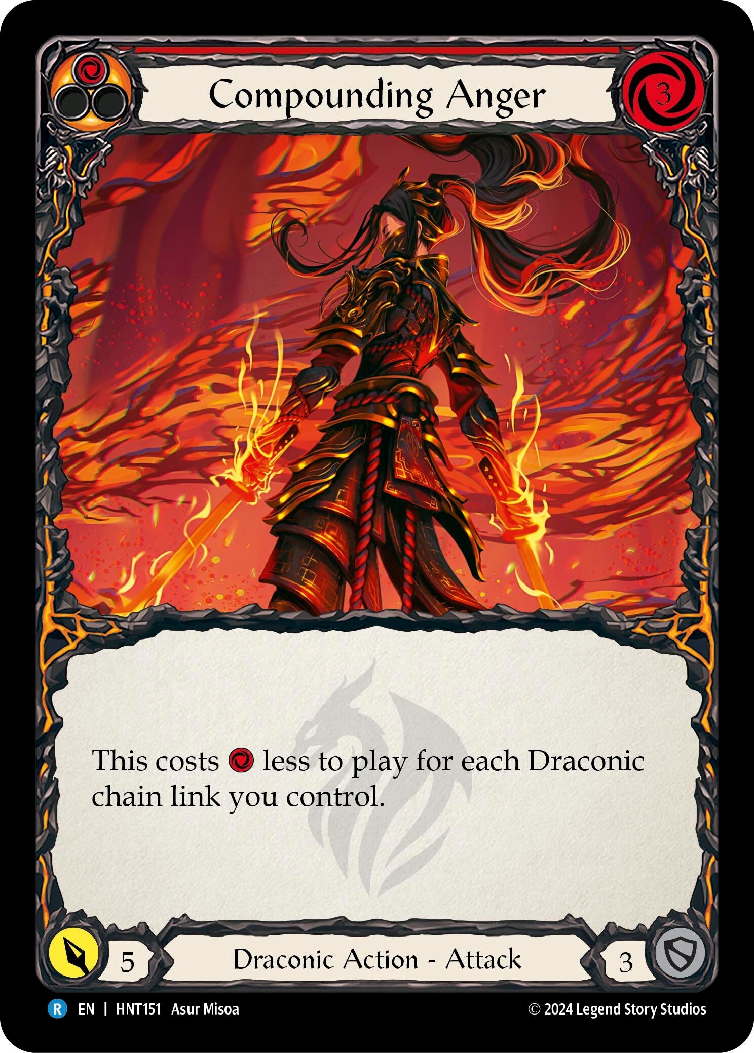 Image for Compounding Anger (Red) (The Hunted) (HNT151) - Flesh and Blood TCG