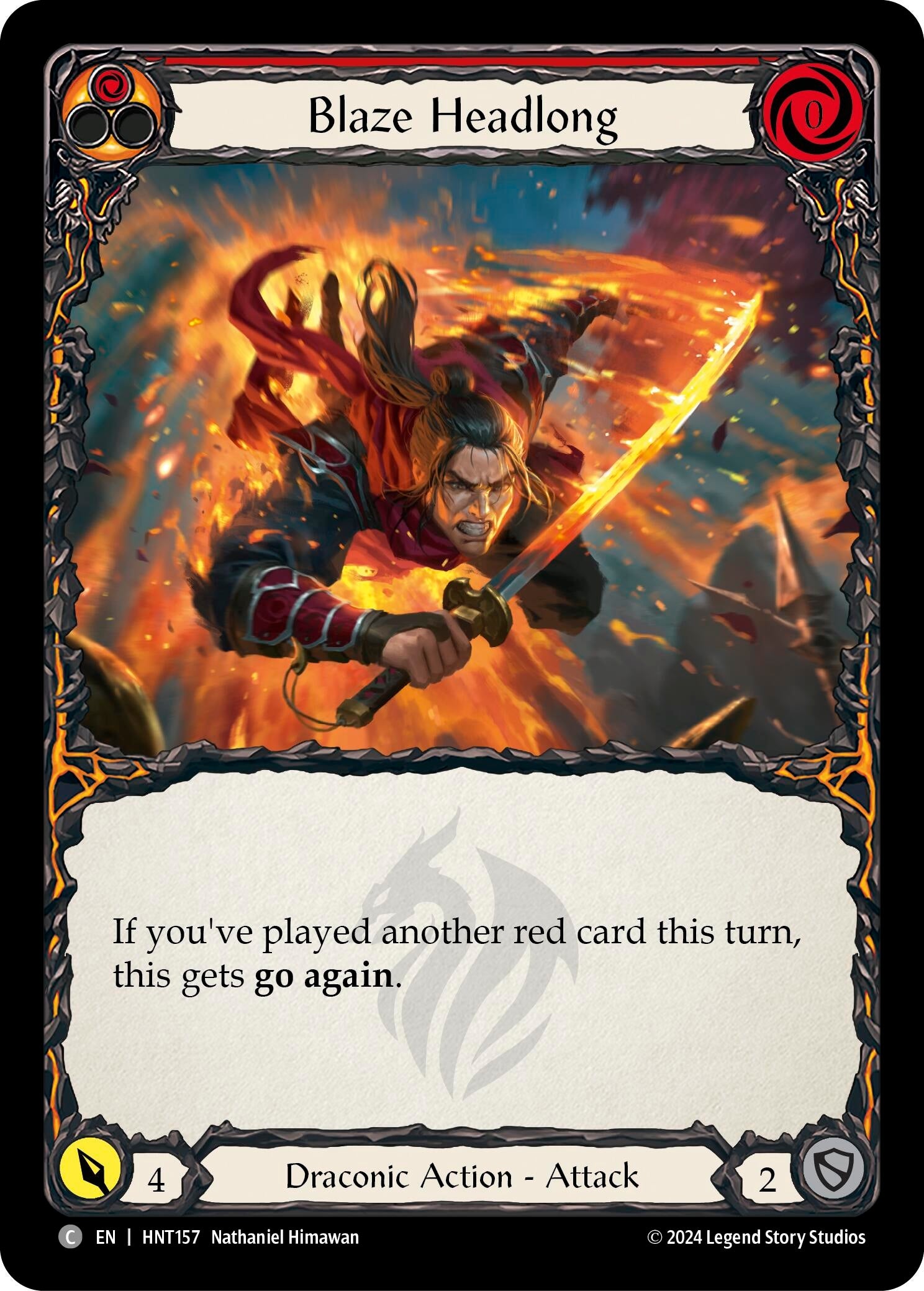 Image for Blaze Headlong (Red) (The Hunted) (HNT157) - Flesh and Blood TCG
