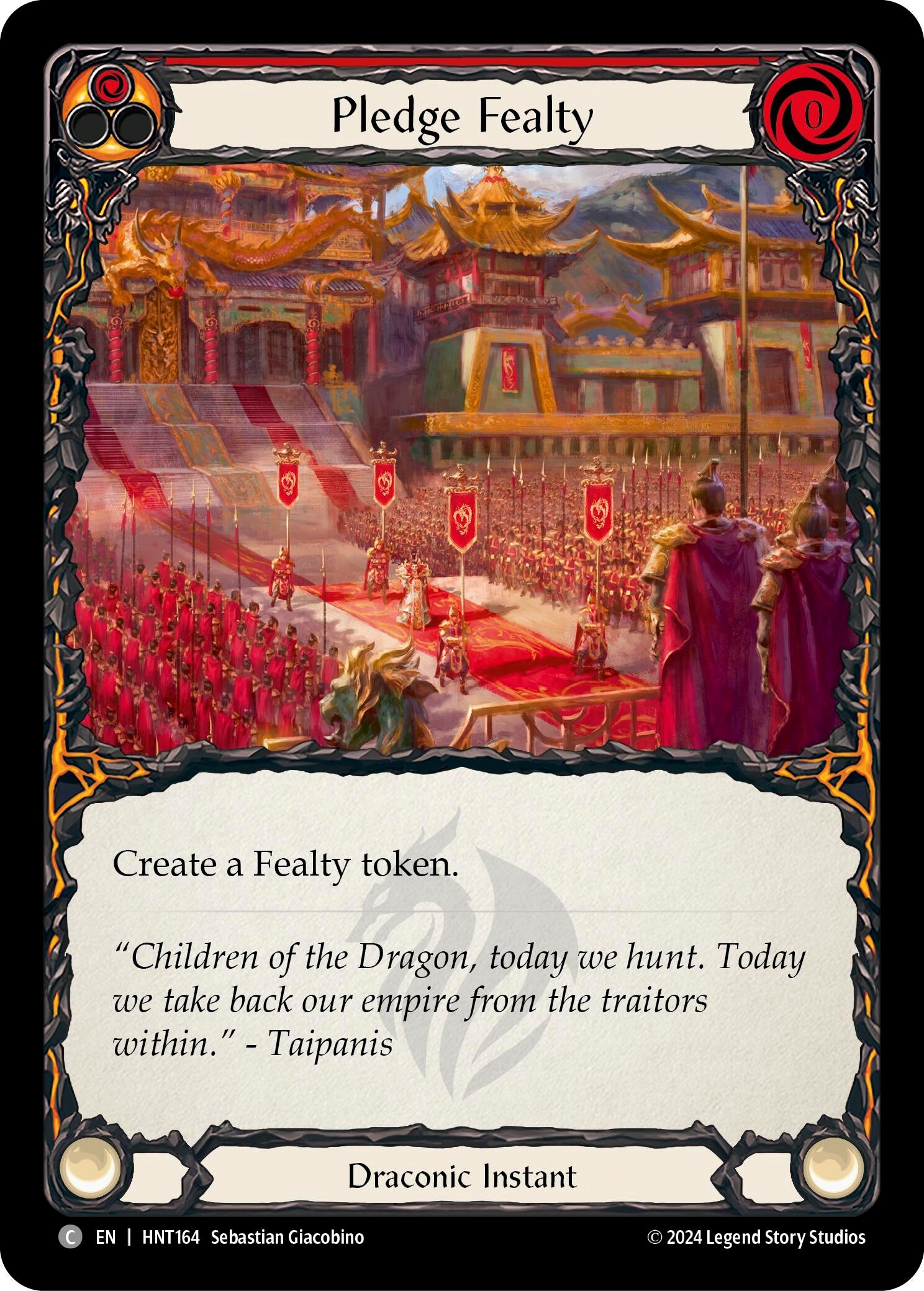 Image for Pledge Fealty (Red) (The Hunted) (HNT164) - Flesh and Blood TCG