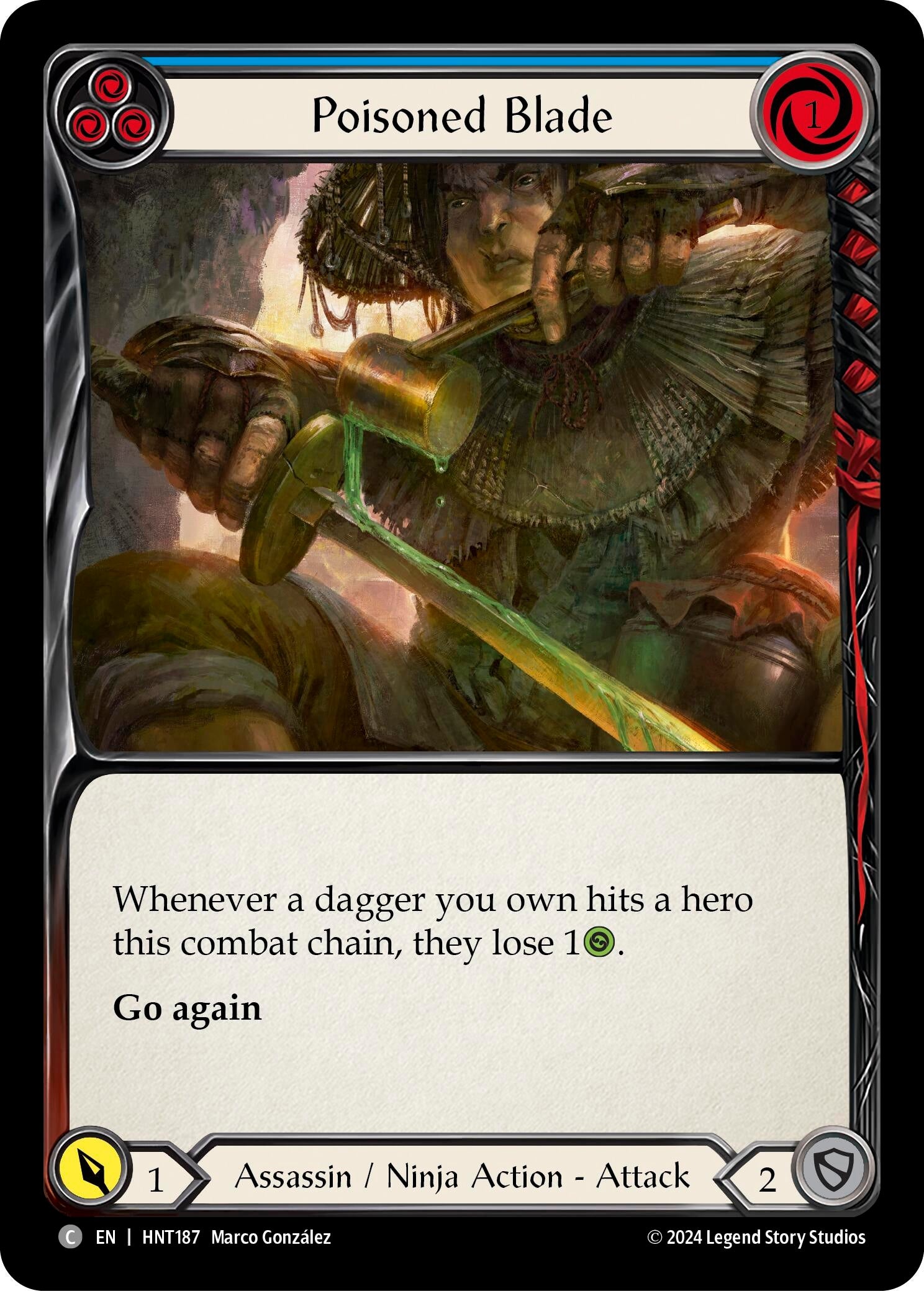 Image for Poisoned Blade (Blue) (The Hunted) (HNT187) - Flesh and Blood TCG