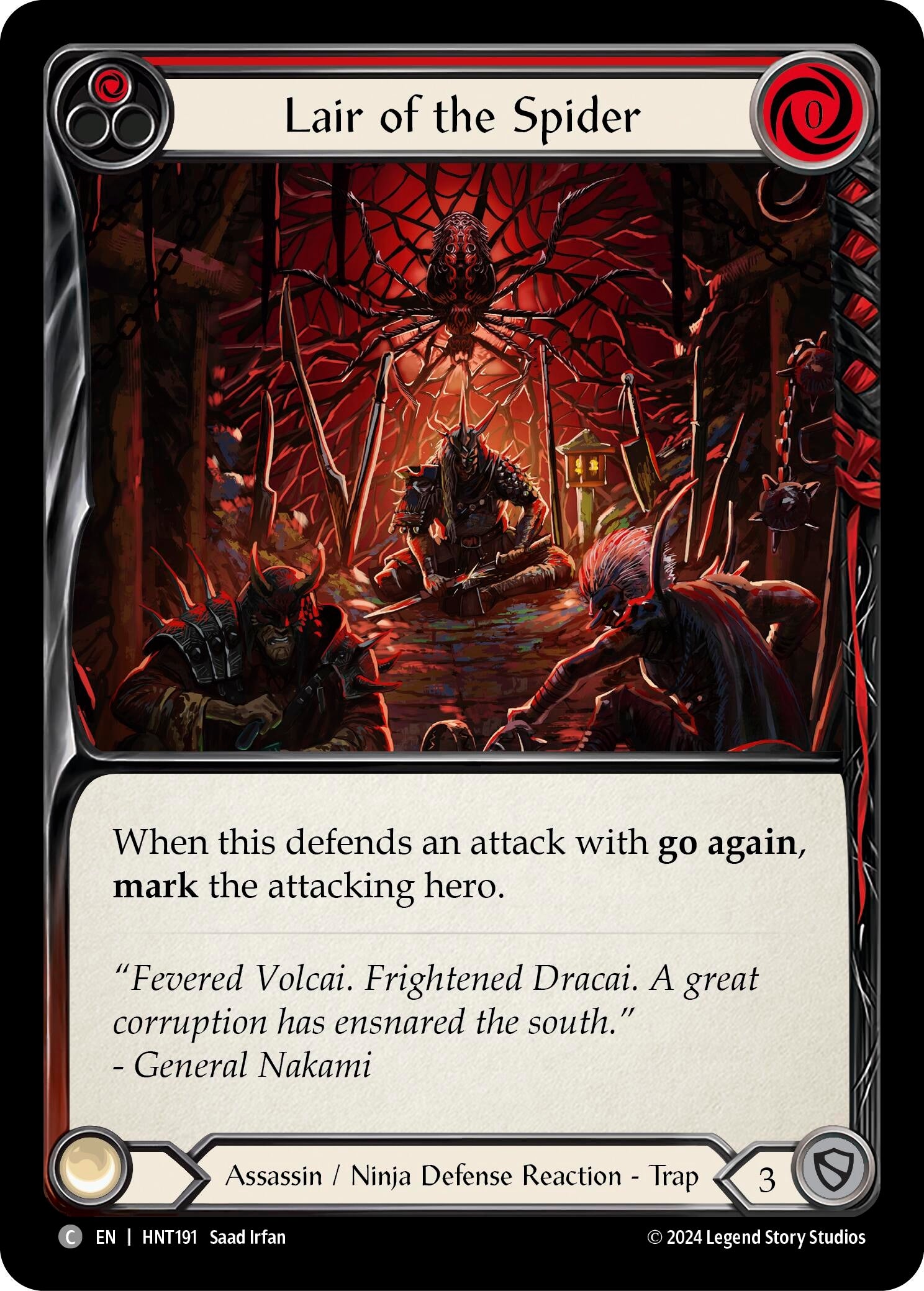 Image for Lair of the Spider (Red) (The Hunted) (HNT191) - Flesh and Blood TCG