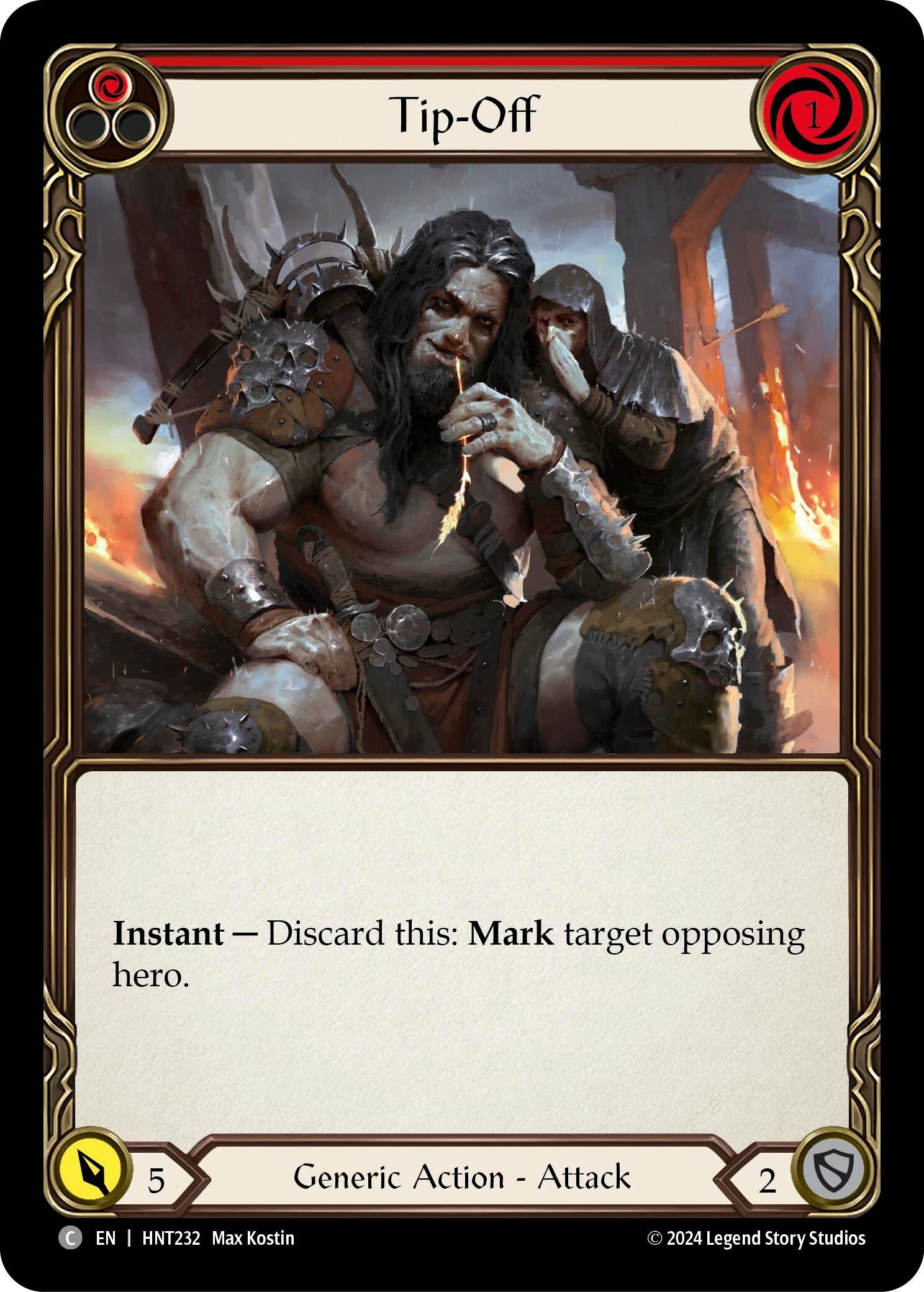 Image for Tip-Off (Red) (The Hunted) (HNT232) - Flesh and Blood TCG