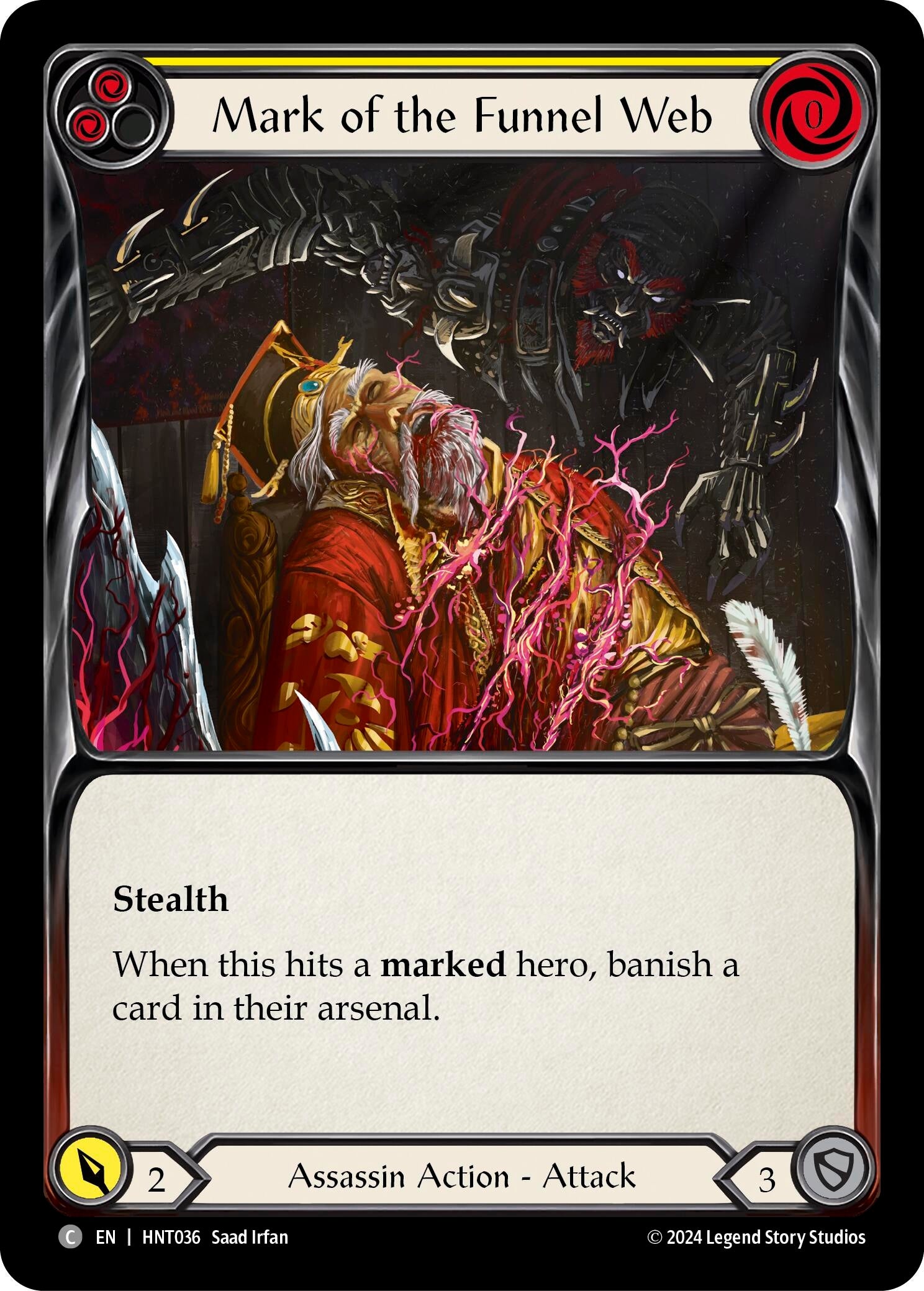 Image for Mark of the Funnel Web (Yellow) (The Hunted) (HNT036) - Flesh and Blood TCG
