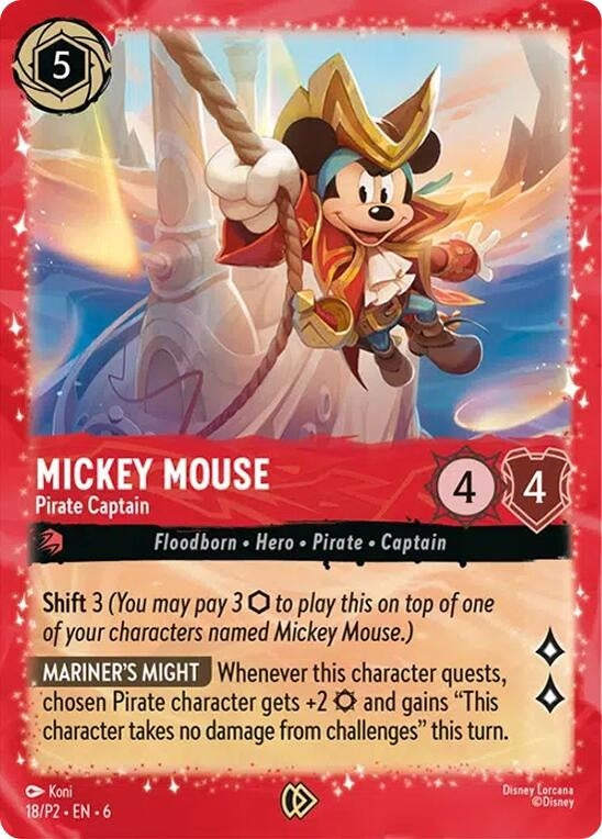 Image for Mickey Mouse - Pirate Captain (Disney Lorcana Promo Cards) (18) - Disney Lorcana