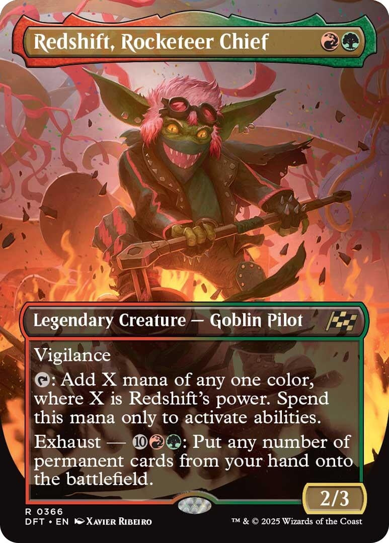 Image for Redshift, Rocketeer Chief (Borderless) (Aetherdrift) (366) - Magic: The Gathering