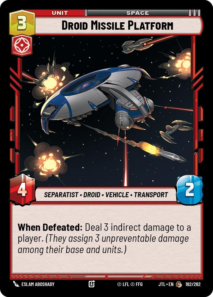 Image for Droid Missile Platform (Jump to Lightspeed) (162/262) - Star Wars: Unlimited