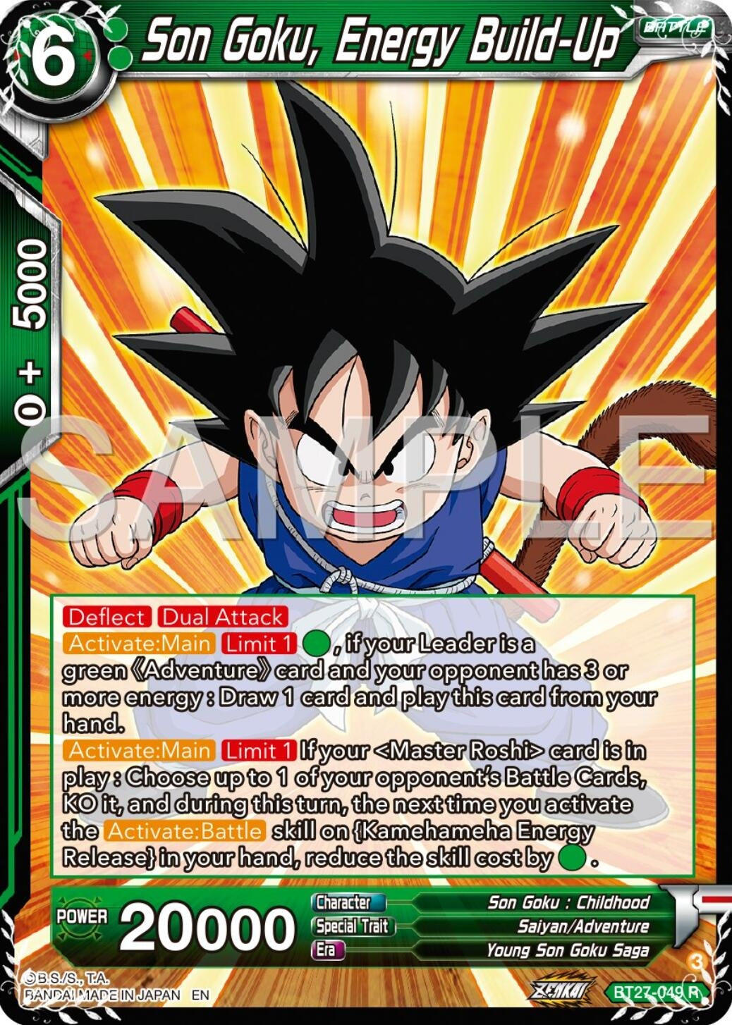 Image for Son goku, Enegry Build-Up (History of Z) (BT27-049) - Dragon Ball Super: Masters