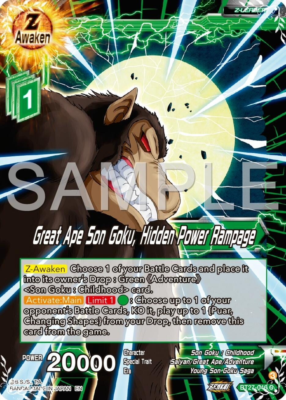 Image for Great Ape Son Goku, Hidden Power Rampage (History of Z) (BT27-046) - Dragon Ball Super: Masters