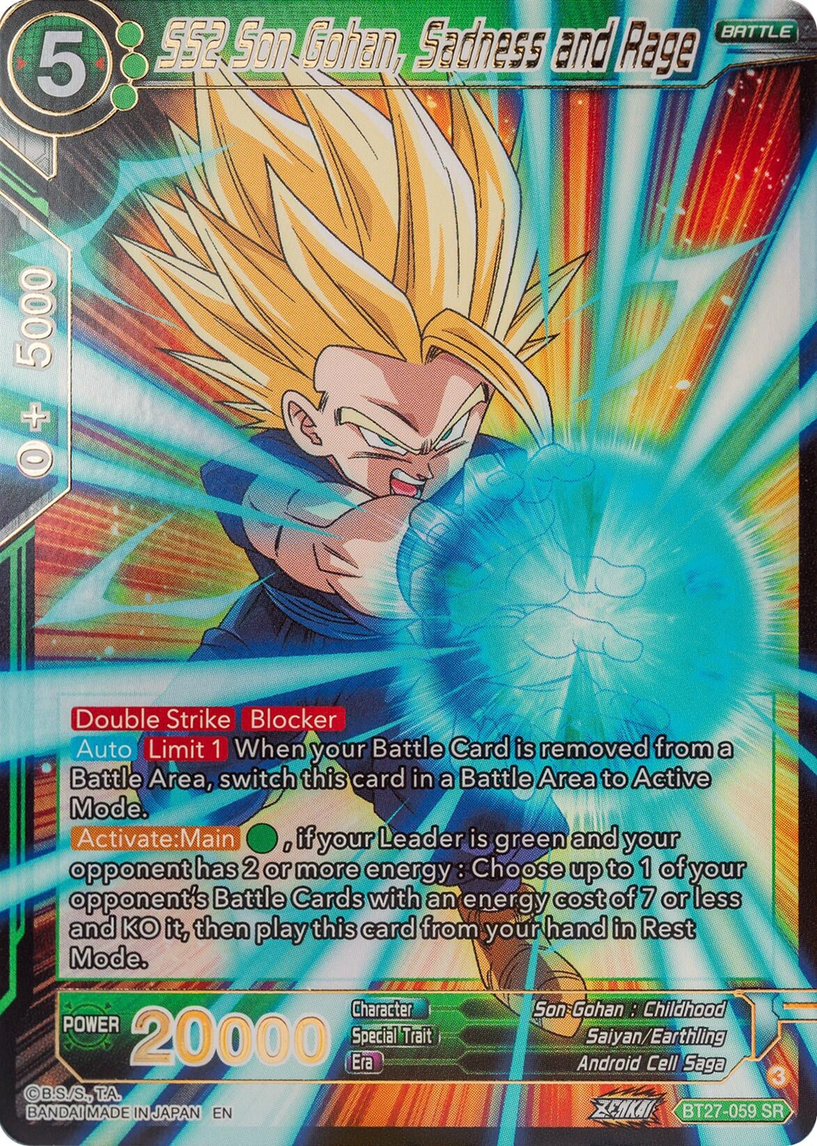 Image for SS2 Son Gohan, Sadness and Rage (History of Z) (BT27-059) - Dragon Ball Super: Masters