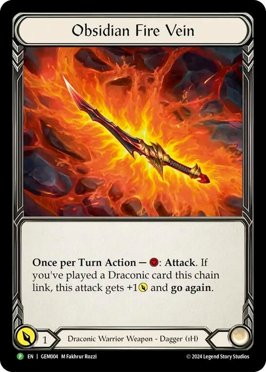 Image for Obsidian Fire Vein - GEM004 (GEM Pack 1) (GEM004) - Flesh and Blood TCG