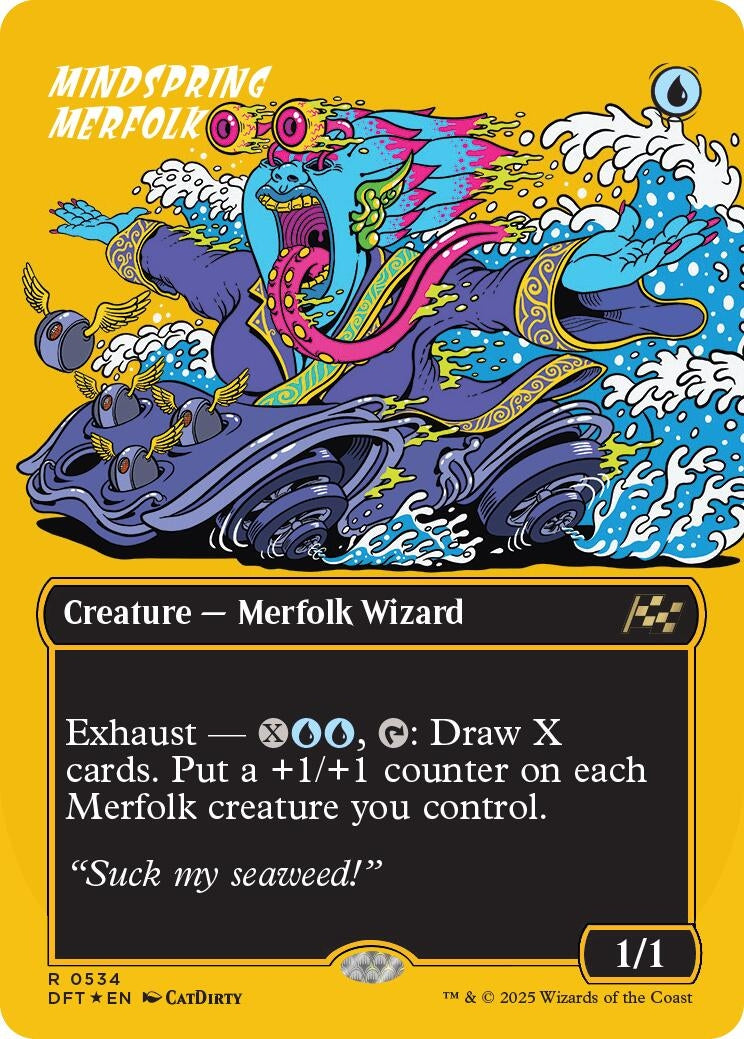 Image for Mindspring Merfolk (Borderless) (First-Place Foil) (Aetherdrift) (534) - Magic: The Gathering