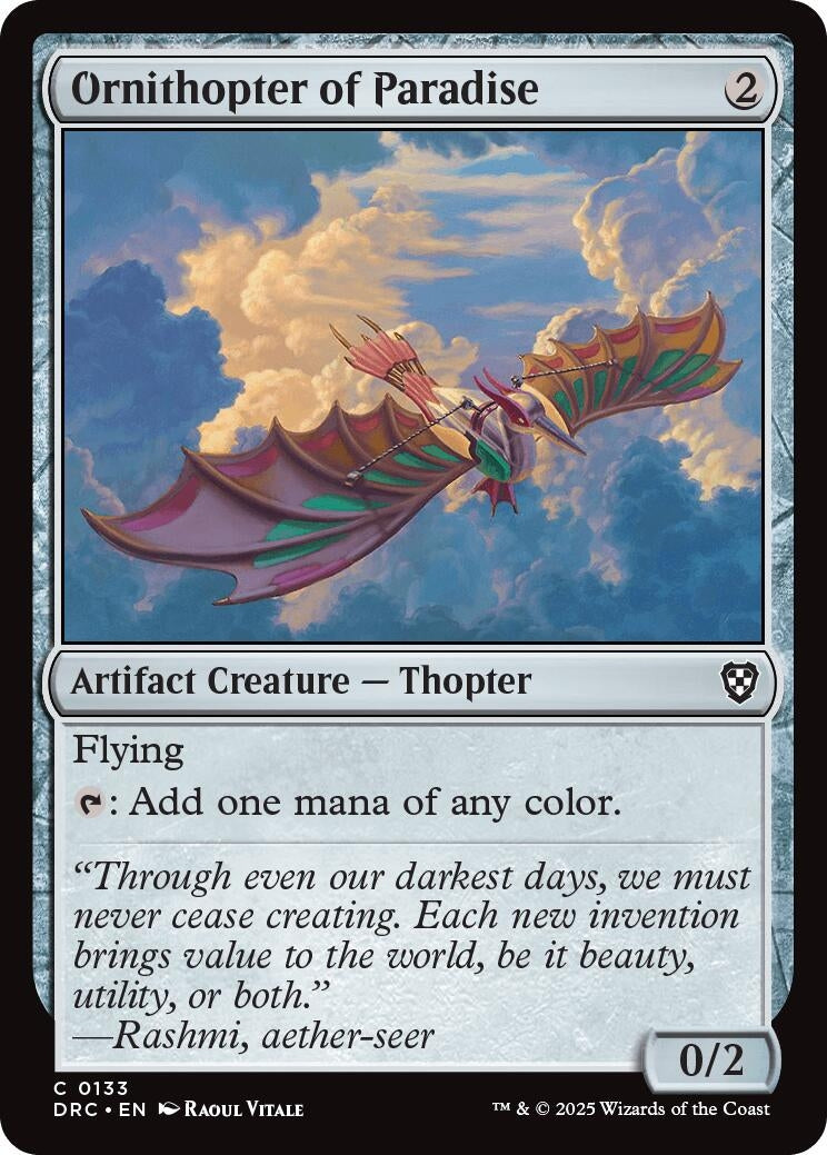 Image for Ornithopter of Paradise (Commander: Aetherdrift) (133) - Magic: The Gathering