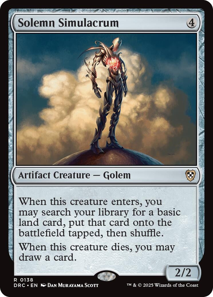 Image for Solemn Simulacrum (Commander: Aetherdrift) (138) - Magic: The Gathering
