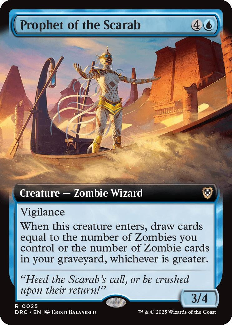Image for Prophet of the Scarab (Extended Art) (Commander: Aetherdrift) (25) - Magic: The Gathering