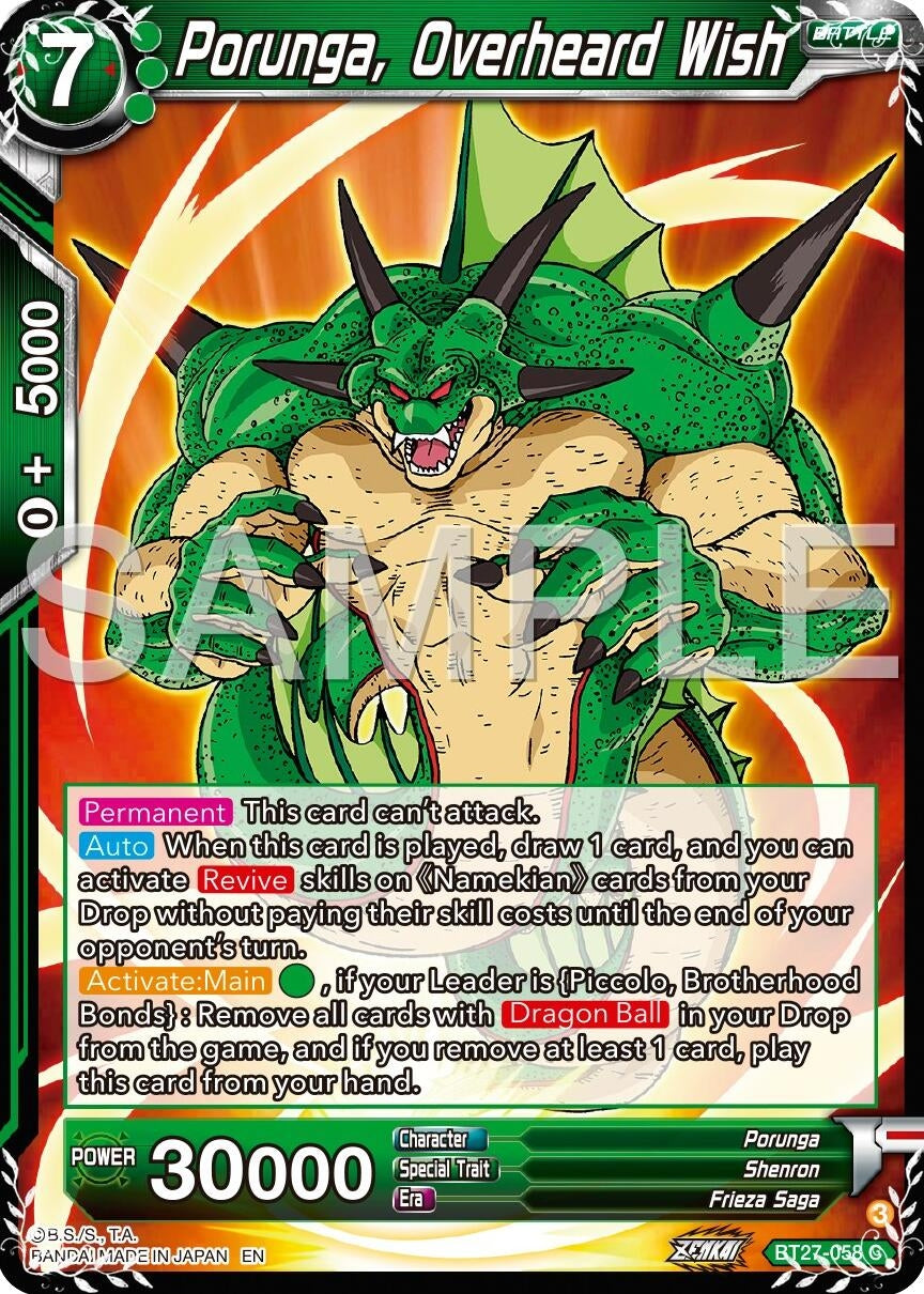Image for Porunga, Overheard Wish (History of Z) (BT27-058) - Dragon Ball Super: Masters