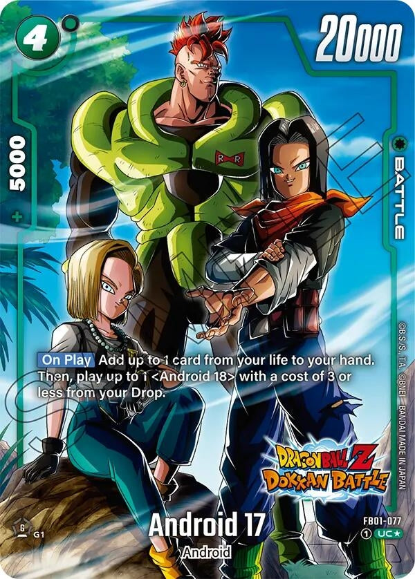 Image for Android 17 - FB01-077 (Dragon Ball Z Dokkan Battle Alternate Art) (Awakened Pulse Alternate Art Reprints) (FB01-077) - Dragon Ball Super: Fusion World